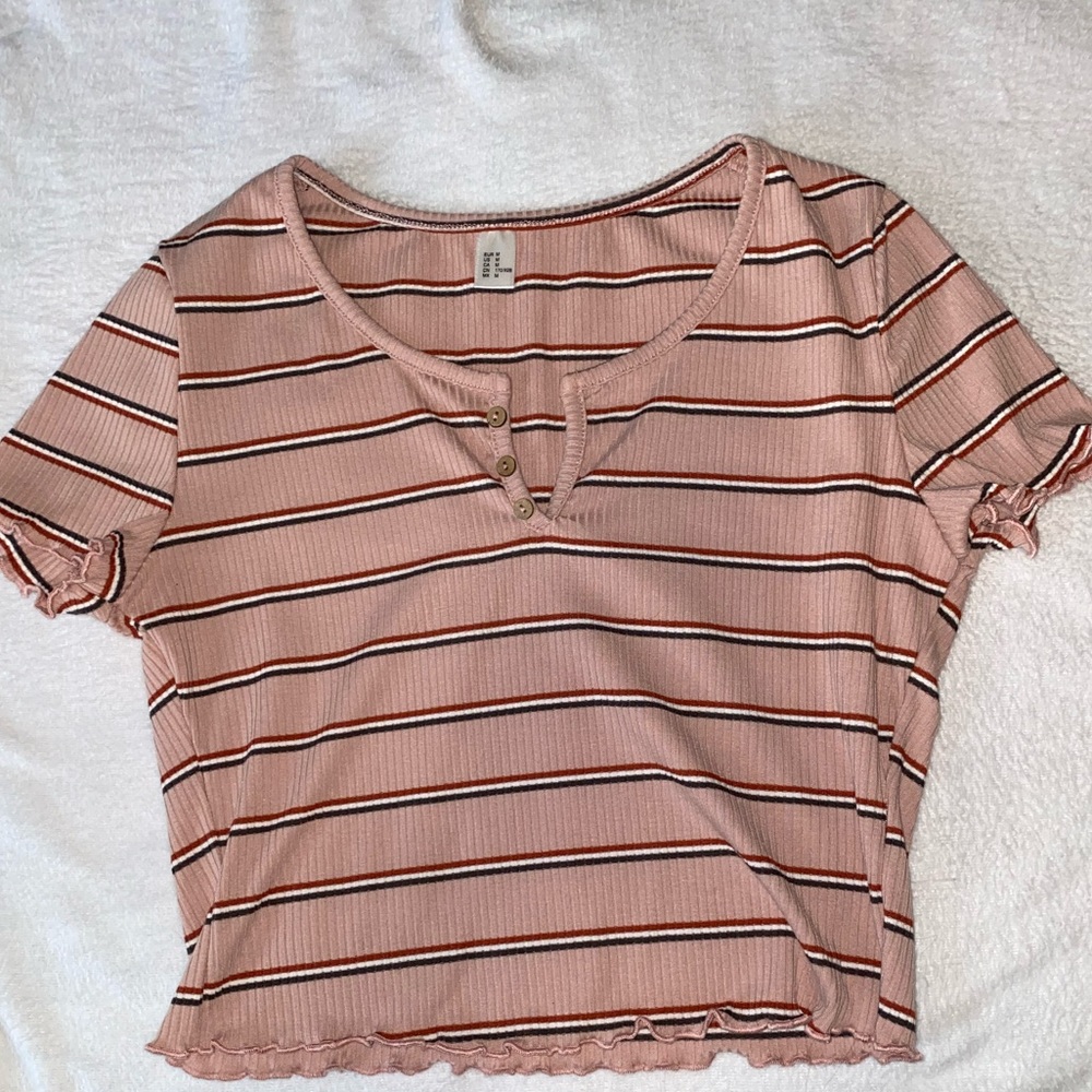 Striped Cropped Tee